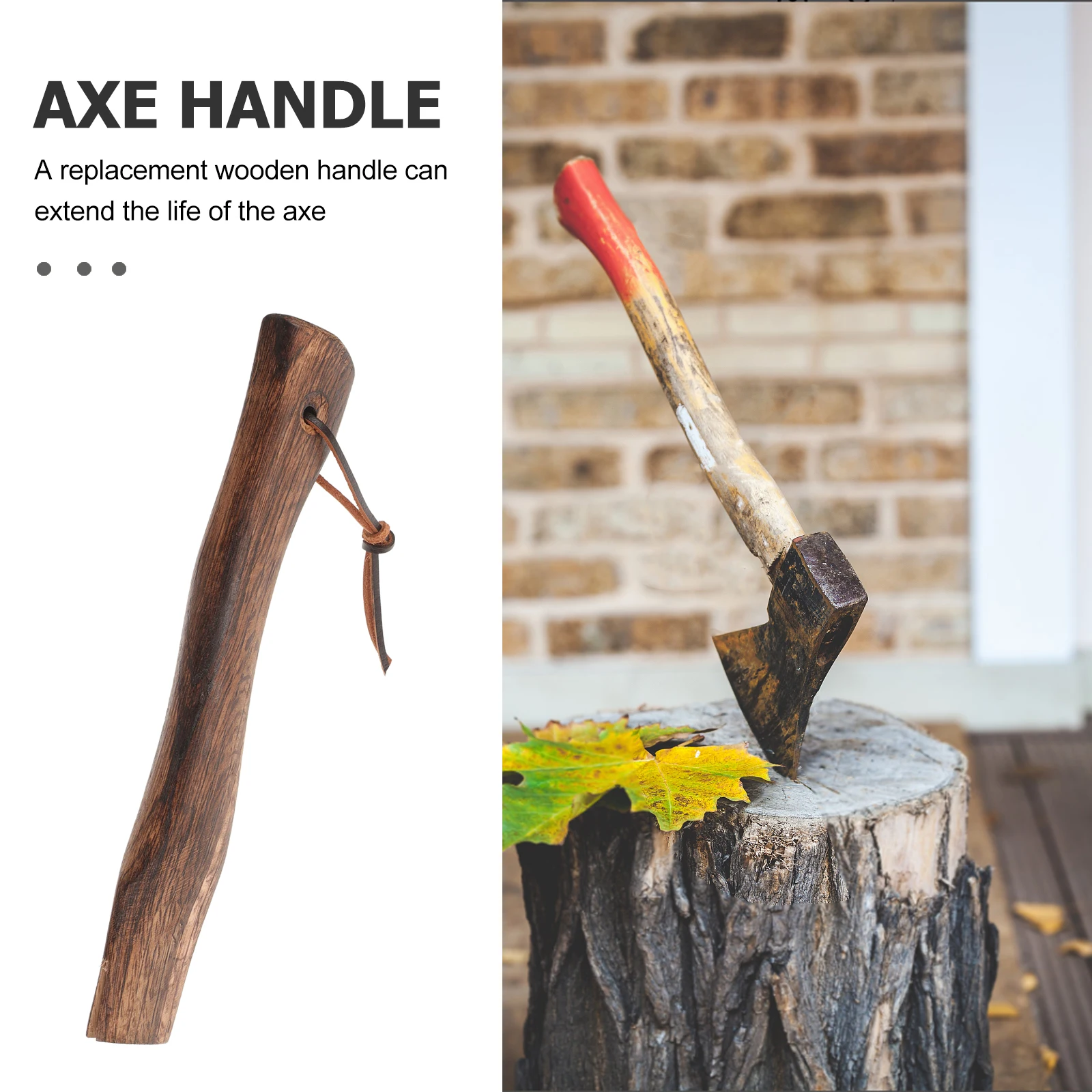 

Short Wooden Axe Handle Replacement Sturdy Hatchet Handle Forged Steel Compatible Wood Axe Replacement Handle