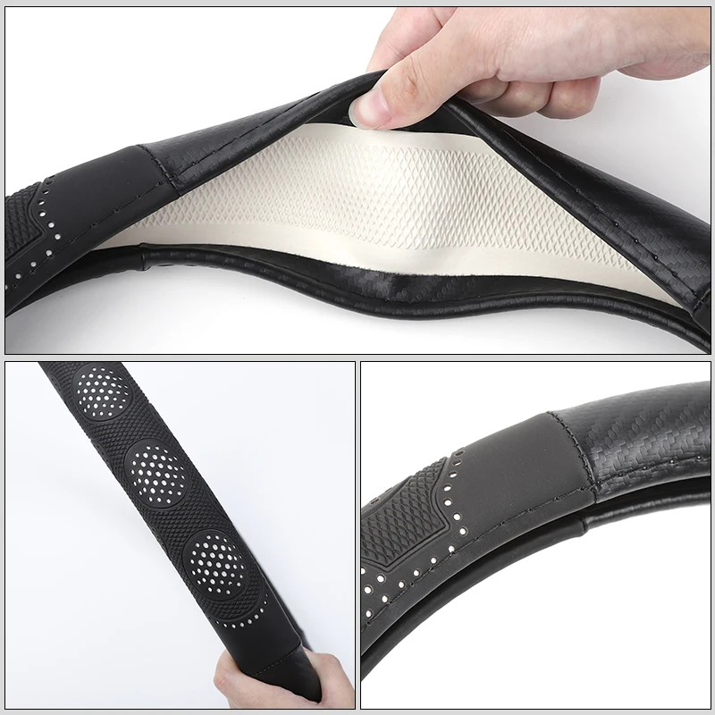 Universal Car Steering Wheel Cover Leather Anti-slip Cover Auto Accessories For Geely Emgrand X7 EC7 Atlas Boyue GC6 Parts LC view 5