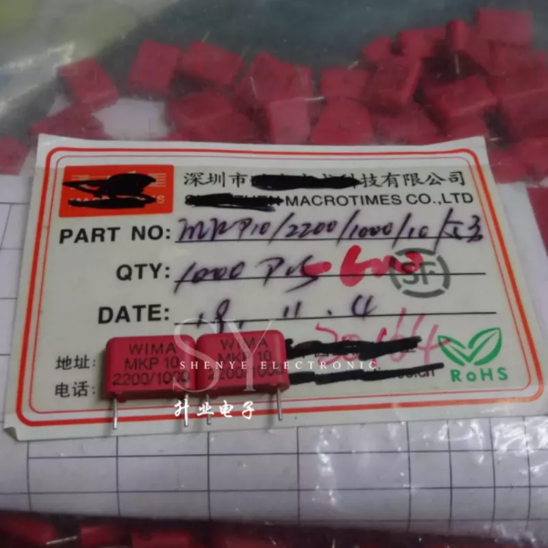 10pcs-100pcs WIMA MKP10 0.0022uF/1000V 2.2nf 2n2 2200pf 222 brand new film capacitor