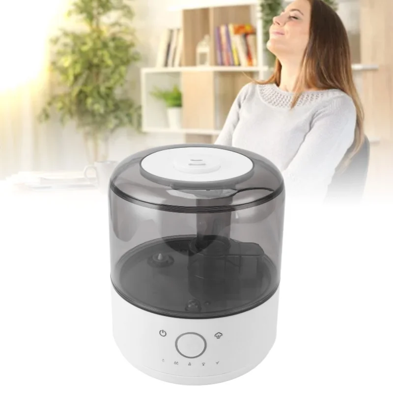 Aromatherapy Humidifier Professional Low Noise 3.5L Capacity Round Color Lighting Essential Oil Diffuser   Transparent Gray
