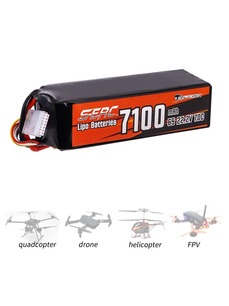 SUNPADOW 9500 mAh 6S RC Lipo Akku für 22,2 V 90C mit XT90 Anschluss für RC Flugzeug Flugzeuge Quadcopter Drone FPV Hubschrauber
