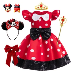 Hot Sell Disney Minnie Princess Dress Cosplay Costume Fancy Party Frock Role Play Carnival Kids Halloween Outfits 12M-6T