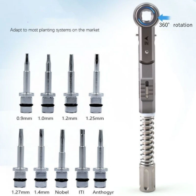 

Набор отверток для зубных имплантатов, универсальная отвертка для протеза, квадратная головка, трещотка, динамометрический ключ, набор инструментов для ремонта