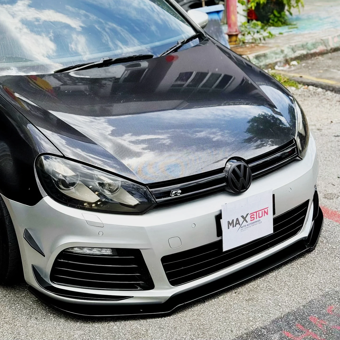 For Volkswagen Golf 6 MK6 R R20 2008-2013 Front Bumper Side Spoiler Splitter Fog Lamp Grille Trim Air Blade Gloss Black ABS - view 2