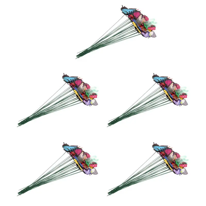 ABKS-100 Pieces Garden Butterflies Stakes And 4 Pieces Dragonflies Stakes Garden Ornaments 24 Pieces