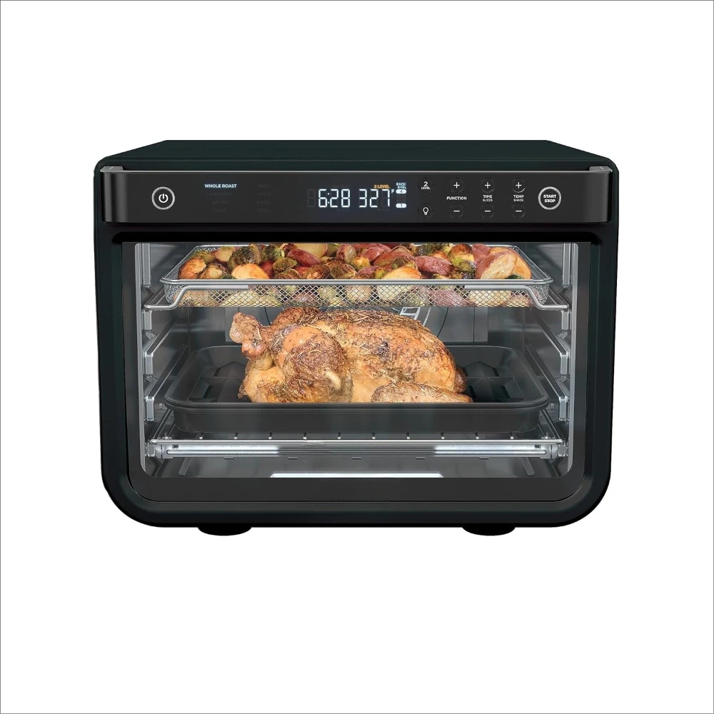 Air Fryer, 8-in-1 XL  Air Fry Oven, Large Countertop Convection Oven, Digital Toaster Oven, 1800 Watts, Black, 12 in Air Fryer