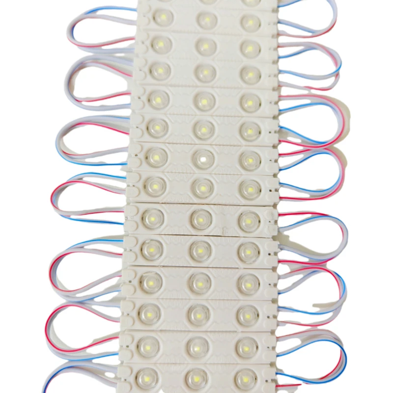 20개/세트 DC12V 2835 SMD 3 LED 모듈 방수 IP67 장식용 2835 하드 스트립 바 라이트 램프 화이트 레드 그린 블루