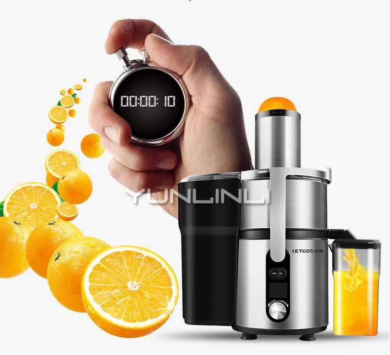 Commerciële Juicer 1000W Volautomatische Sapcentrifuge Intelligente Roestvrijstalen Sapmachine Huishoudelijke Juicer