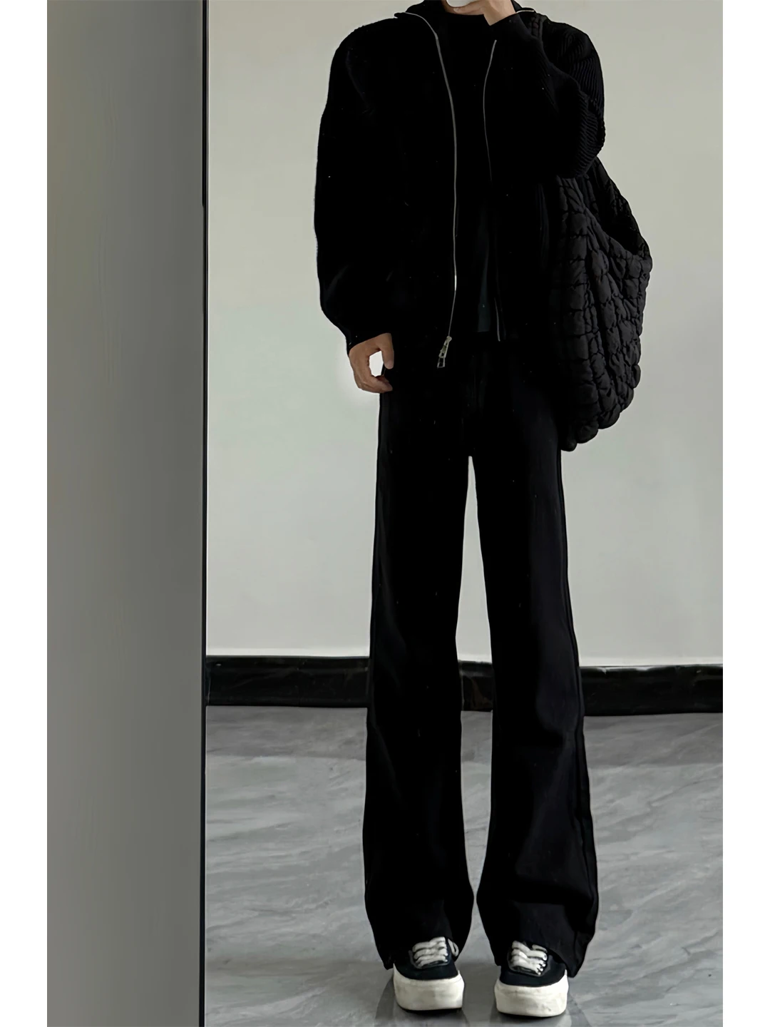 

Cleanfit Bla Bell Bot Jeans Men's Long Straight Leggings Slimming Effect Summer Autumn Winter High Waist Denim Pants