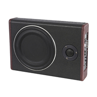 Active Subwoofer for Car 600W 12V Ultra Thin Stainless Steel Stereo with Built-in Amplifier Audio Subwoofer for Car/Truck Black