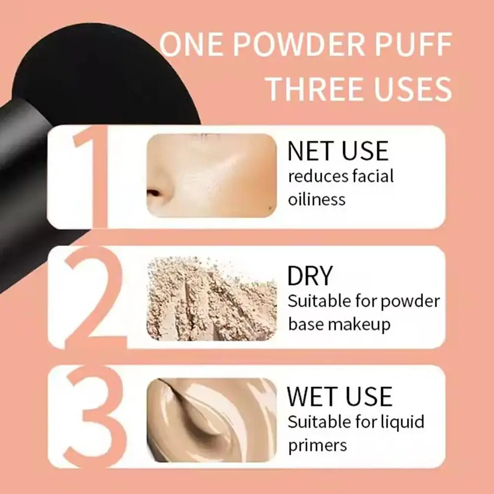 Cosmetic Puff Powder Brush Round Head Mushroom Shape Handle Makeup Foundation Sponge Concealer Smooth Dry &Wet Beauty Tool