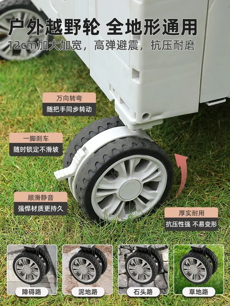 Camping cart outdoor foldable picnic camp cart trolley hand trailer camping trolley grocery shopping home stall