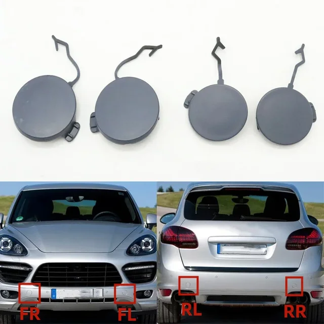 Przedni tylny zderzak samochodu lewy prawy hak holowniczy pokrywa dla Porsche Cayenne 2011 2012 2013 2014