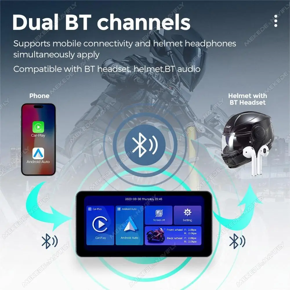 TomoStrong 6,3 "Мотоцикл Беспроводной CarPlay Android Auto SWC Навигация TPMS Монитор Универсальный Мотоцикл Навигация Водонепроницаемый