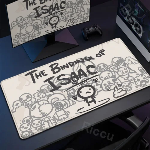 Alfombrilla de ratón con bordes de bloqueo para teclado de juego, Accesorios de ordenador, alfombrillas de escritorio antideslizantes, Anime, The Binding Of Isaac