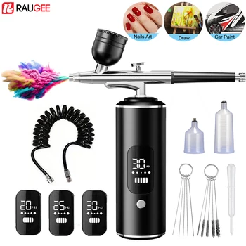 Airbrush with Compressor Mini Spray Gun for Painting Tattoo Wireless Electric Paint Gun…