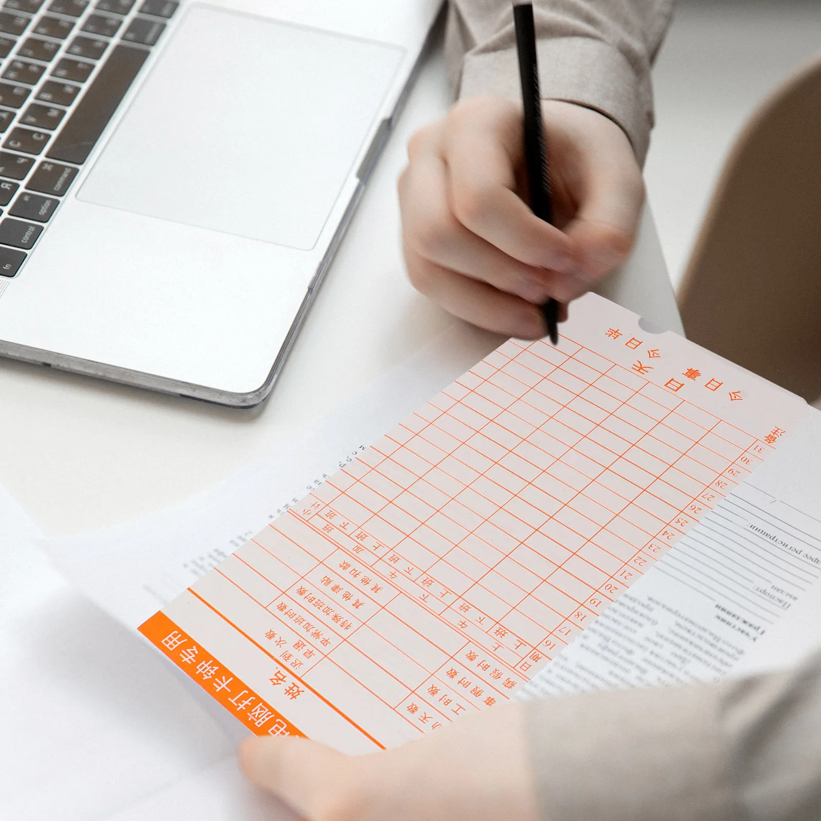 50 Sheets Useful Time Card Reliable Monthly Clocking Card for Company Workforce Time Recording Office Supplies Kit