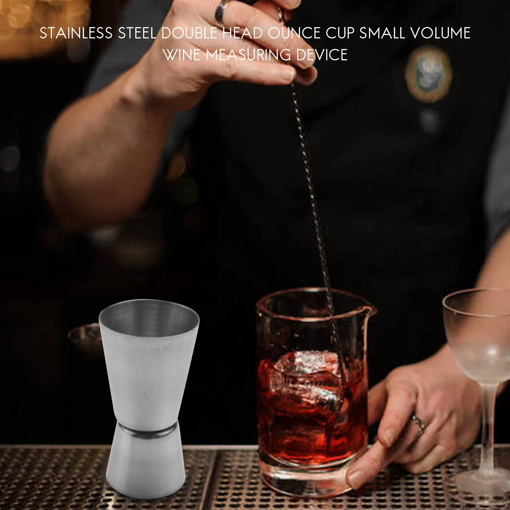 ABLG Distributore a doppia tazza in acciaio inossidabile per misurare l'alcol Cocktail Bar Bistro 40/20cc