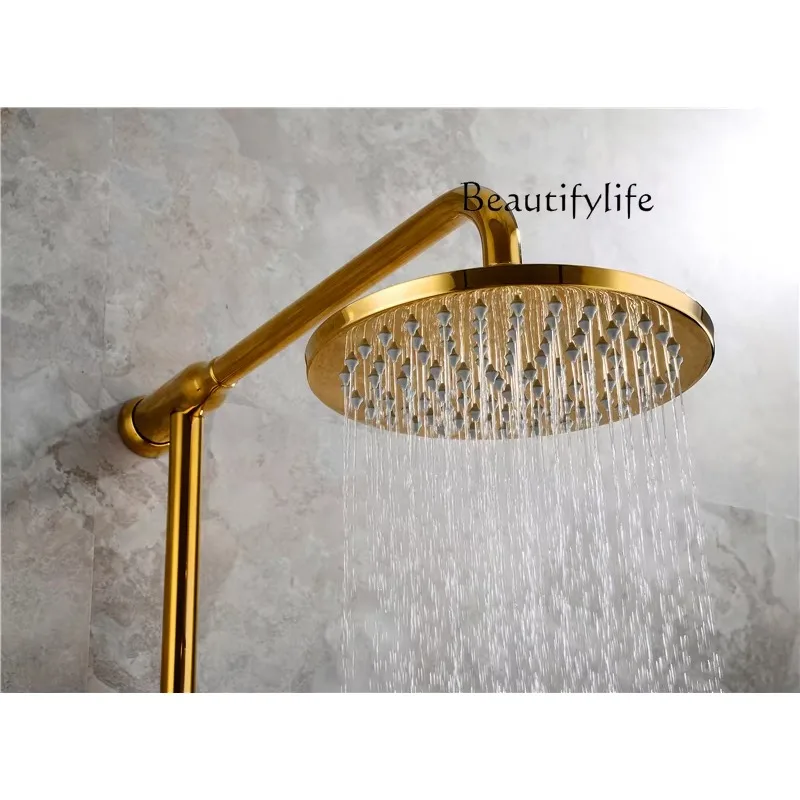 

BJ Classic British Retro Style Double Control Double Handle Shower Shower Set All Copper Body With Bathtub Faucet