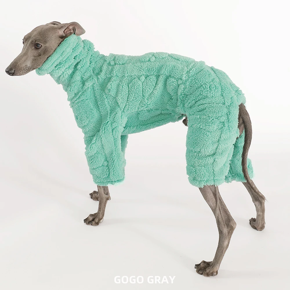 

Fashion 4-Leeged Fleece Dog Sweater for Greyhound Winter Spring Pajamas for Bedlington Thick Warm Coat for Poodle Whippet