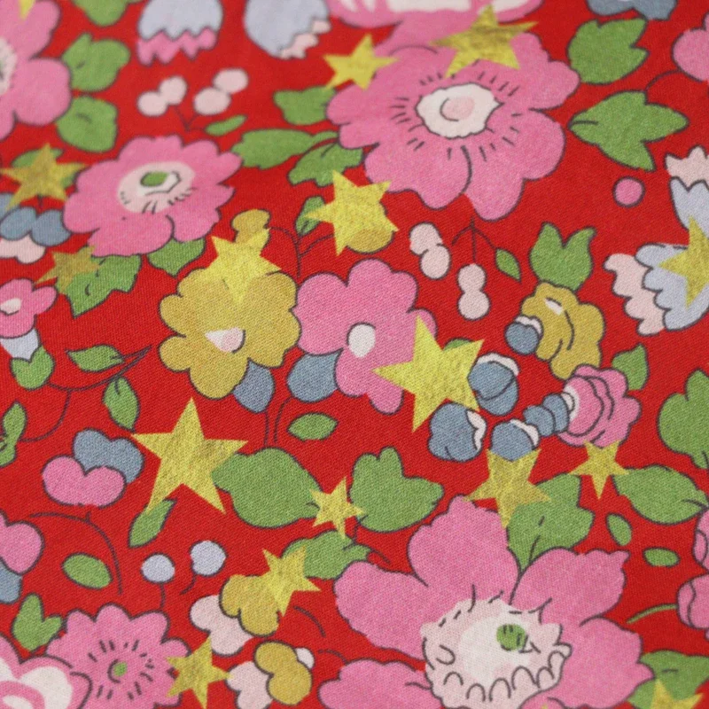 Betsy Star Floral 100% Cotton 80S Like Liberty Fabric Digital Printed For Sewing Cloth Dress Skirt Kids Designer Poplin Tela
