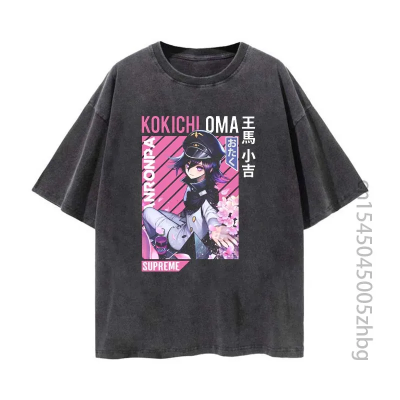 

Kokichi Oma Anime Woman Shirt Streetwear Harajuku Vintage Distressed Tshirt Manga Graphic T Shirt Men Tops Tees