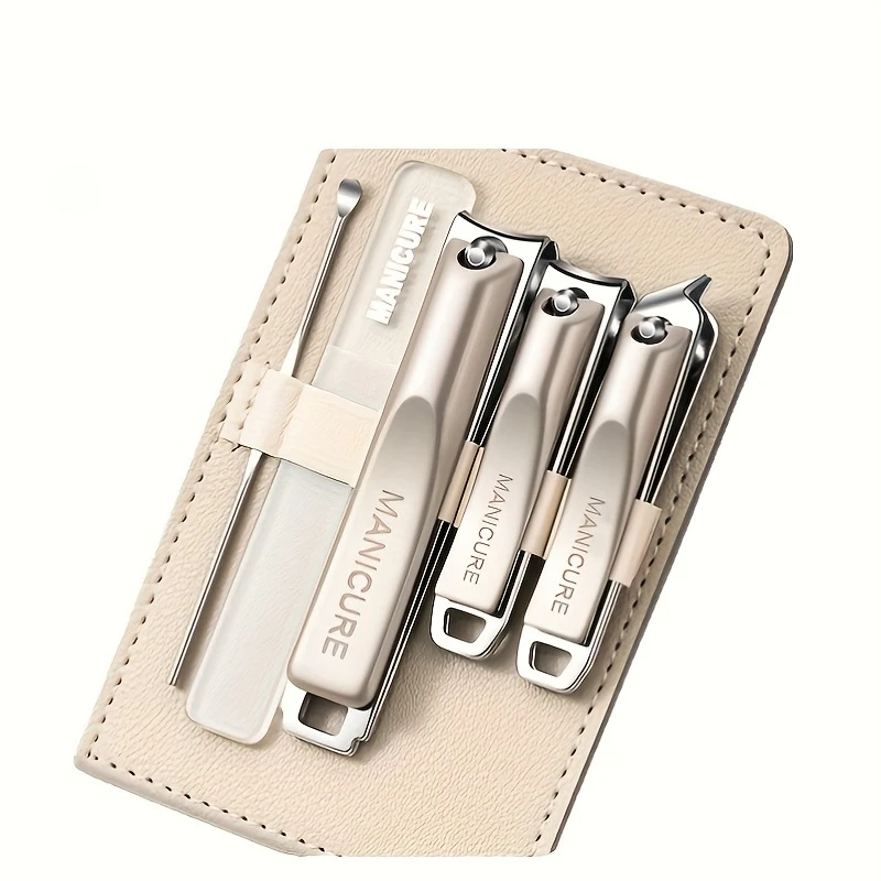 1/5/10pcs Sharp and Durable Stainless Steel Nail Clippers Set with Ear Scoop Precision Grinding & Anti-Splash Rotating Case Tool