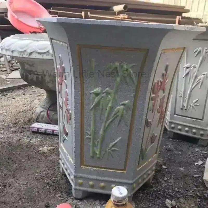 #European Cement Flower Pot Mold Reusable Homemade Pot Tall Orchid Pot Concrete Cast-in-place Bonsai Plastic Construction Mold
