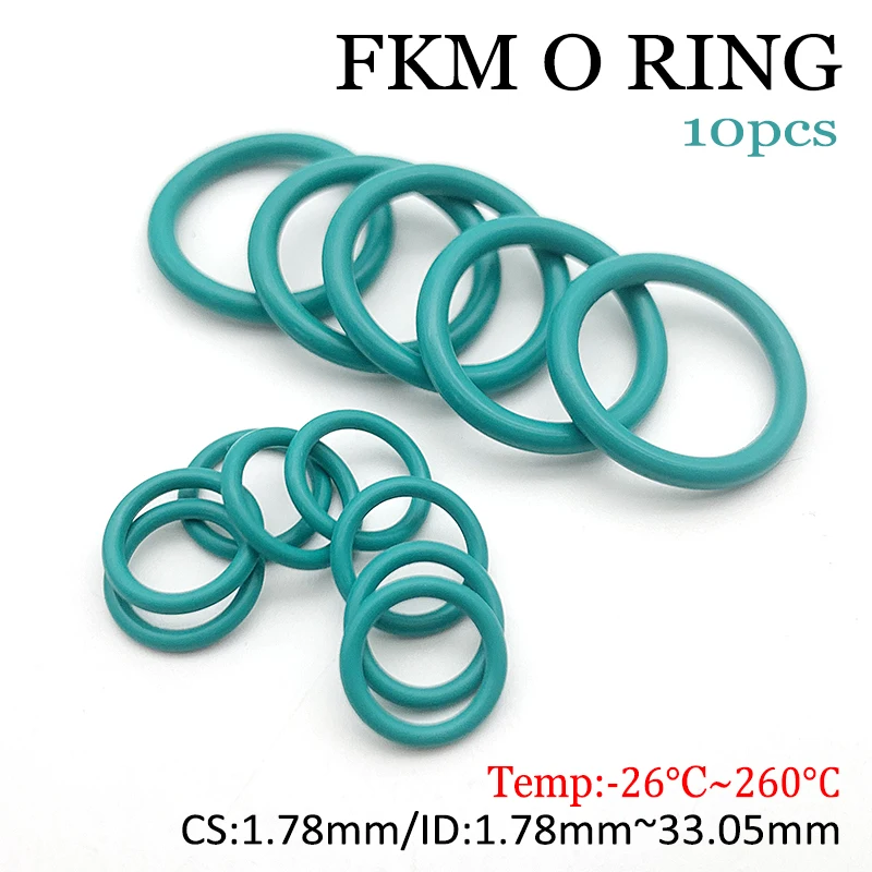 High Performance Green FKM Fluororubber O-Ring CS 1.78mm ID 1.78mm~21.95mm Chemical Resistant, Heat Stable, Premium Sealing Ring
