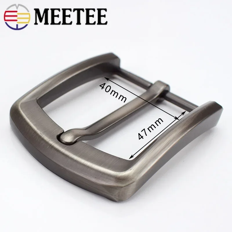 Meetee 1/2/5pc 40mm Metal Belt Buckles Brushed Pin Buckle Head for Men\'s Cowboy Hardware Accessory DIY Leather Craft Fit 37-39mm