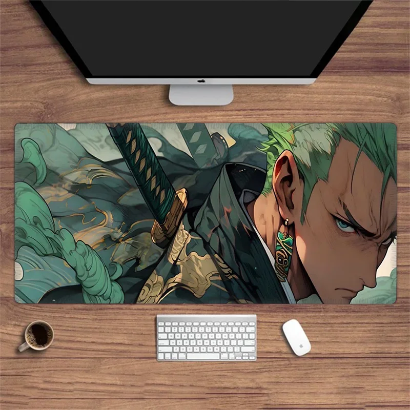 Roronoa Zoro Anime For Large Size Gaming Mouse pad Gamer Company Keyboard Mouse Mats Carpet Computer Desk Mats Silicone non slip