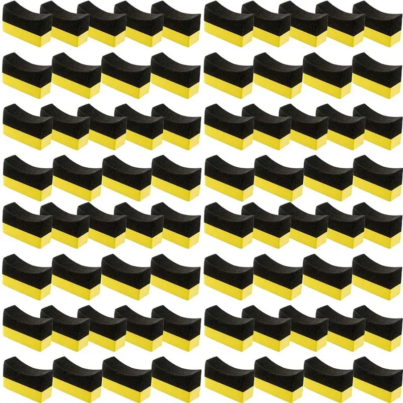 A74E-72Pack Tire Dressing Applicator Pads Tire Shine Applicator Dressing Pad Polishing Sponge For Car Glass Painted Steel