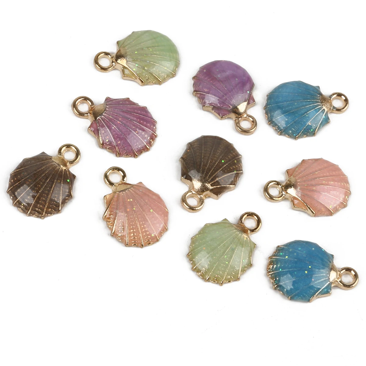 

10pcs/lot Bow Sea Shell Beads Enamel Charms Pendants for Necklaces Earrings DIY Jewelry Making Craft Bracelets Accessories