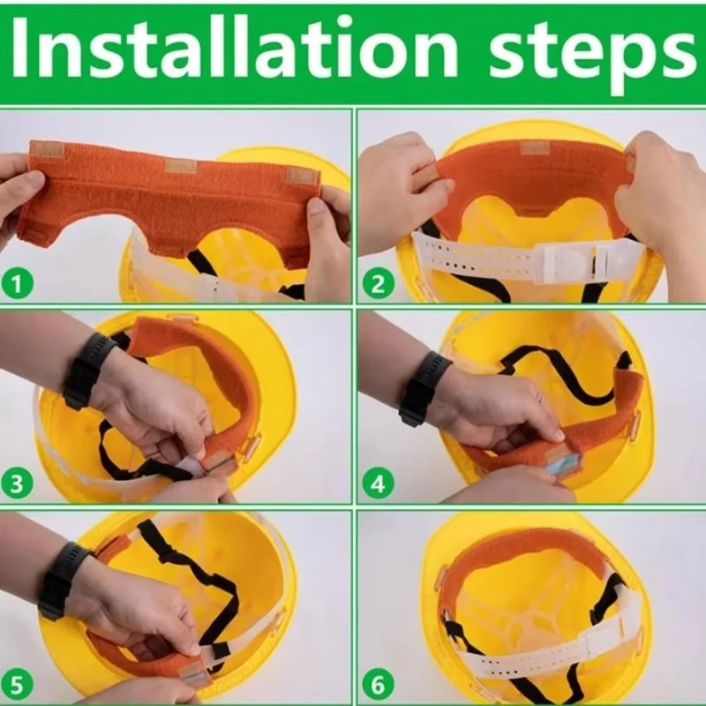 2pcs Washable Hard Hat Sweatband Summer Headband Absorbent Sweatband Helmet Protective Gear Helmet Cushion Welding Sweatband