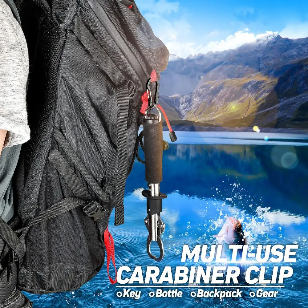 5pcs Multi-Use Outdoor Backpack Aluminum Alloy Lock Buckle Snap Clip Keychain Fishing Hook