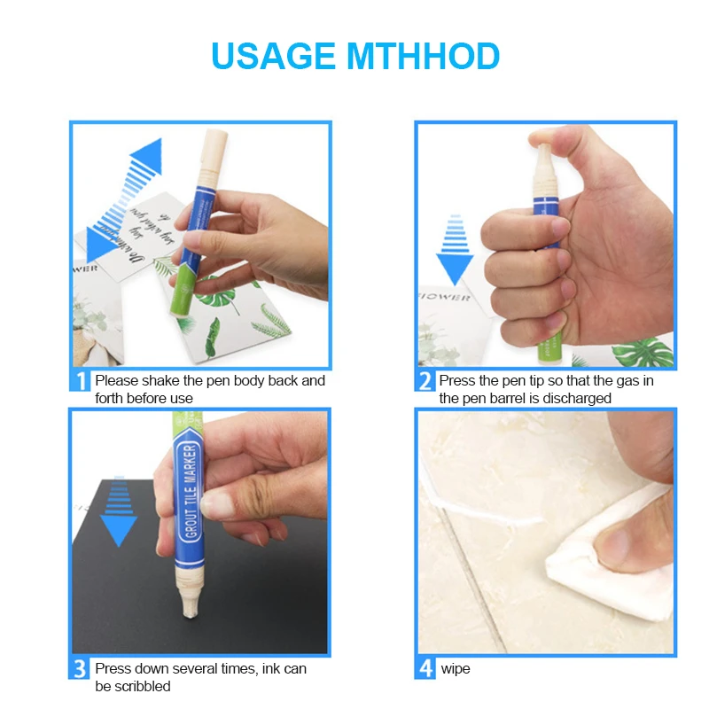 Waterproof Floor Tile Pen Wall Grout Restorer Gap Marker Grout Pen Wall Seam Repair For Floor Bathroom Kitchen Decontamination