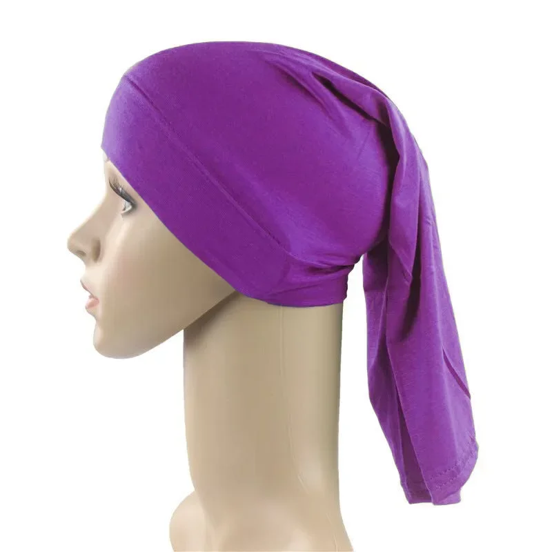 Muslimische Baumwolle Underscarf Cap Jersey Inner Hijab Hut Islam Hejab Headwrap Solide Stretch Kopfbedeckung Arabisches Kopftuch Baggy Bone Bonnet