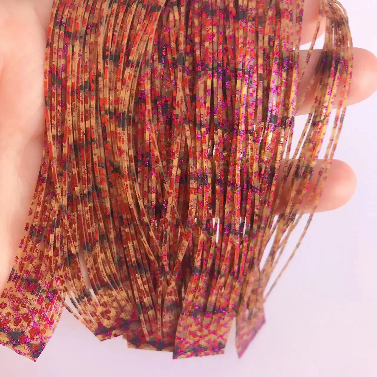 1Set/5pcs 8853-310 Fly Tying Silicone Fiber Kit - Multi-Color Spotted Bead Chain Skirts for Popper/ Grasshopper Flies
