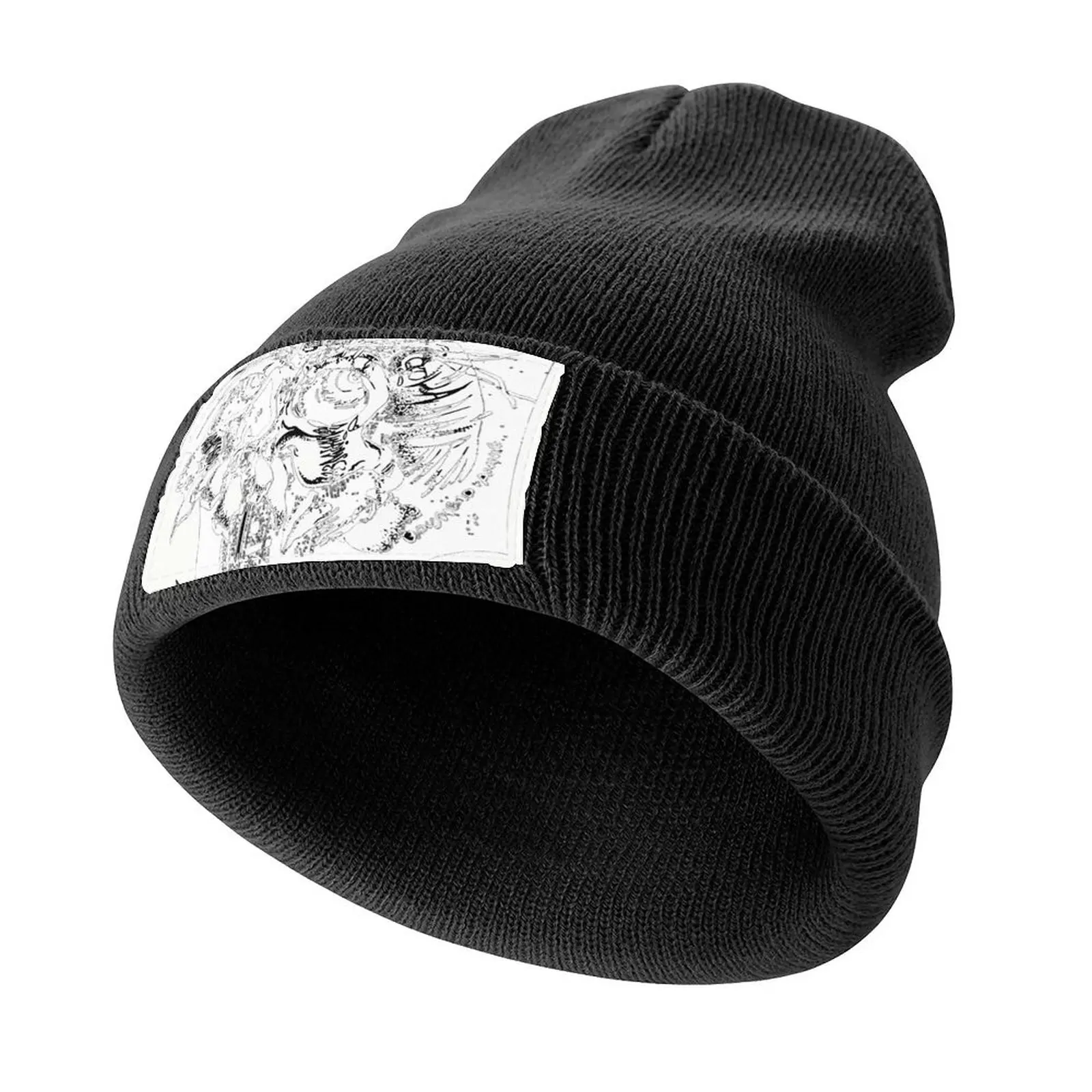 Pushead Septic Death Black And White Vintage Knitted Cap New In Hat Designer Hat Beach Bag custom Hat Women's Beach Outlet Men's