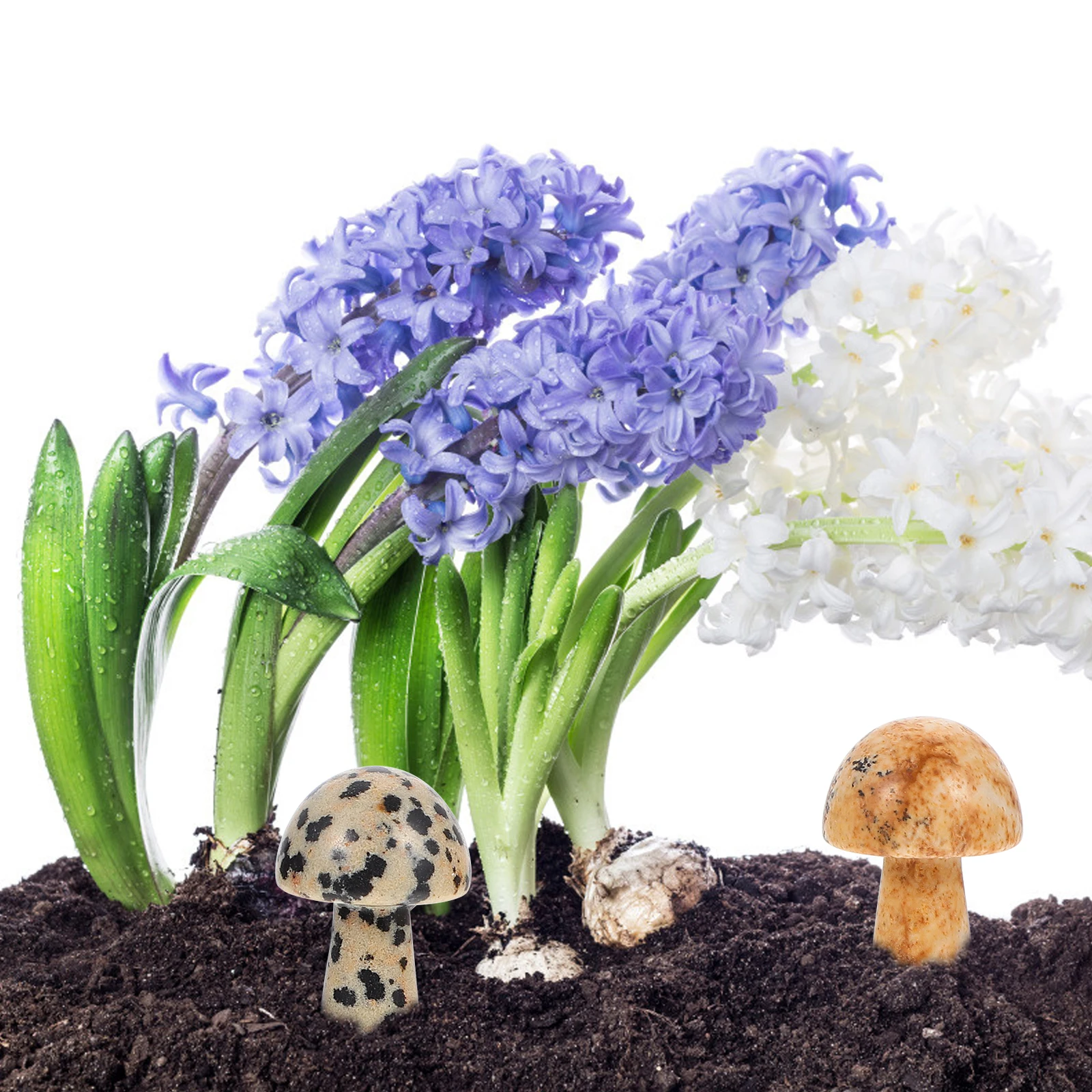 

Mushroom Decorations Natural Gems Statues Mini Garden DIY Ornaments Home Accent Crystal Figurines Safe Durable