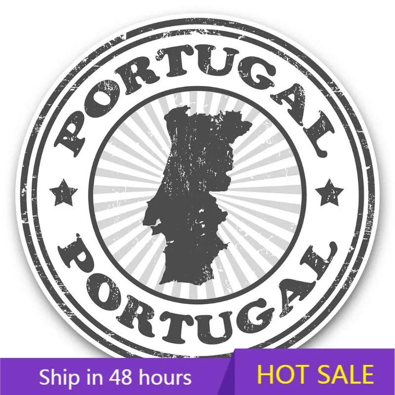 

Portugal Green Travel Map Holiday Decal Decoration City Skyline Landmark Design Suv Bumper Truck