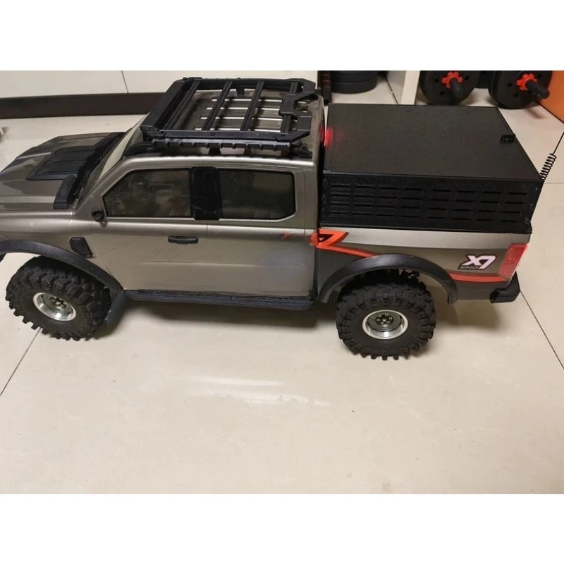 PETG Custom Upgrade Part, 3D Printed High Cargo Bed Box for CROSSRC EMO X7 1/8 Scale RC Crawler,  Tall Raised Rear Truck Bed