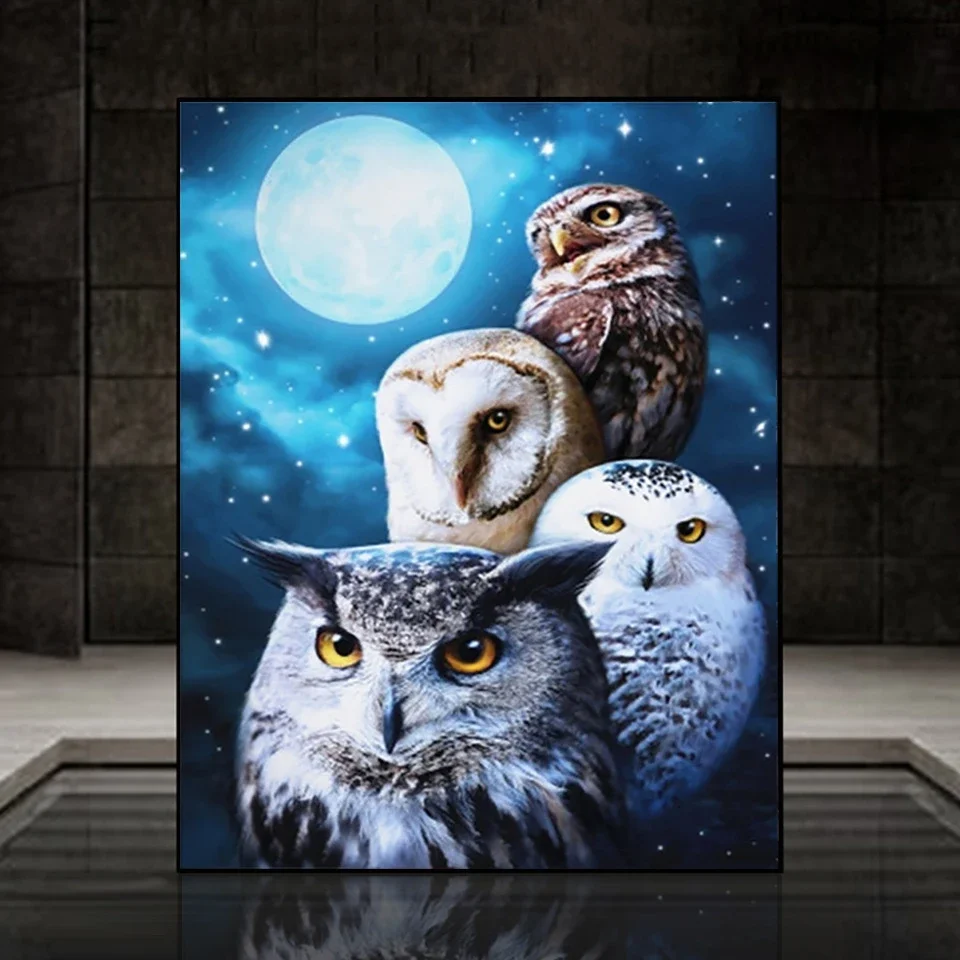 

5D Diamond Painting Owl Diamond Mosaic Painting Kits Animals Full Square/Round Rhinestone Embroidery DIY Home Decor Gifts