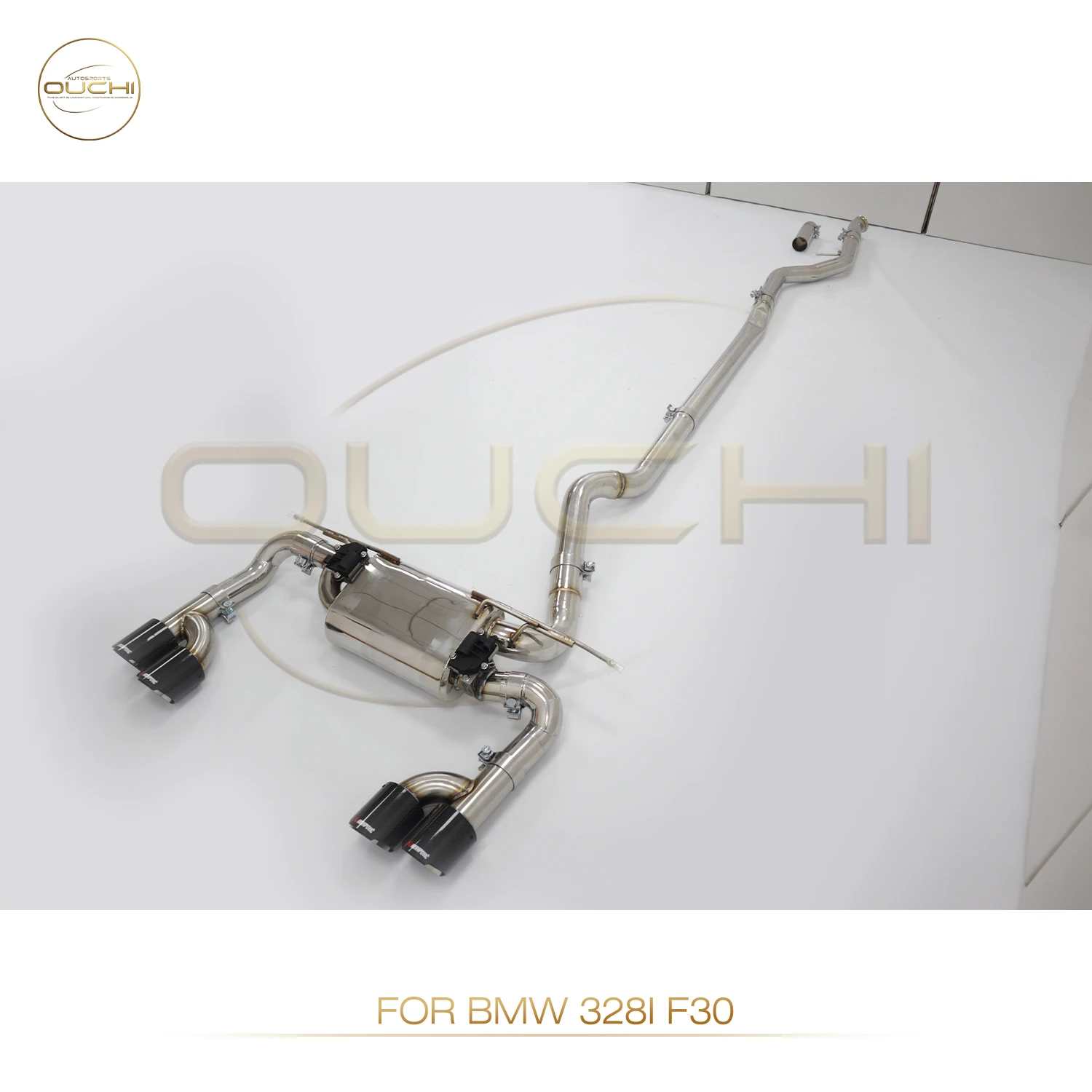 OUCHI جودة عالية الفولاذ المقاوم للصدأ العادم Catback لسيارات BMW 3 Series 328i F30 2013-2016 2.0T N20 مع كاتم الصمامات أنبوب العادم