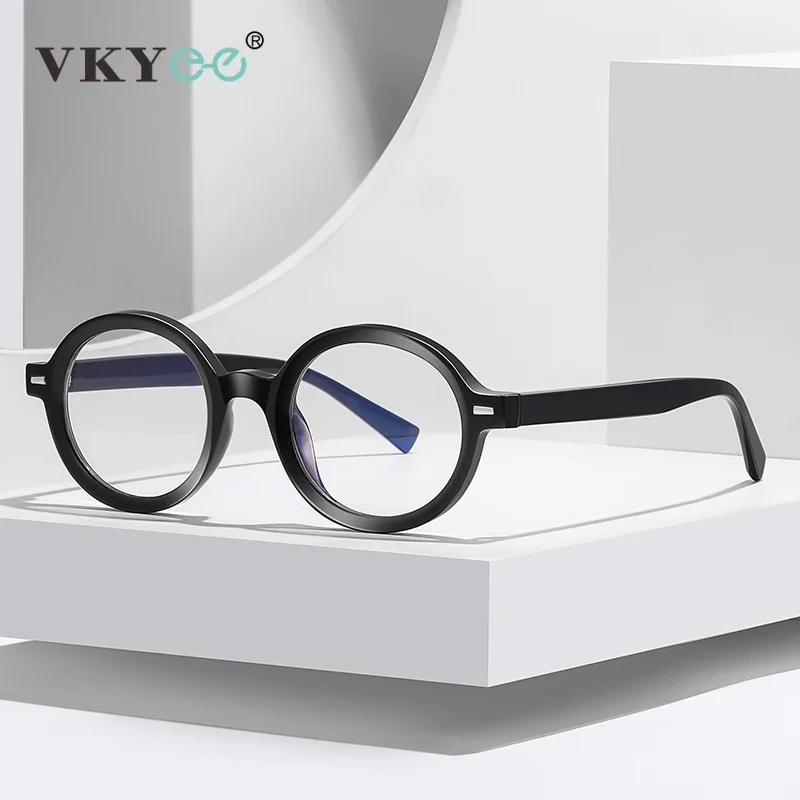 VICKY Classic Round Small Frames Men Glasses  Anti-Blue Light Reading Glasses Customizable Prescription Myopia Hyperopia 2092