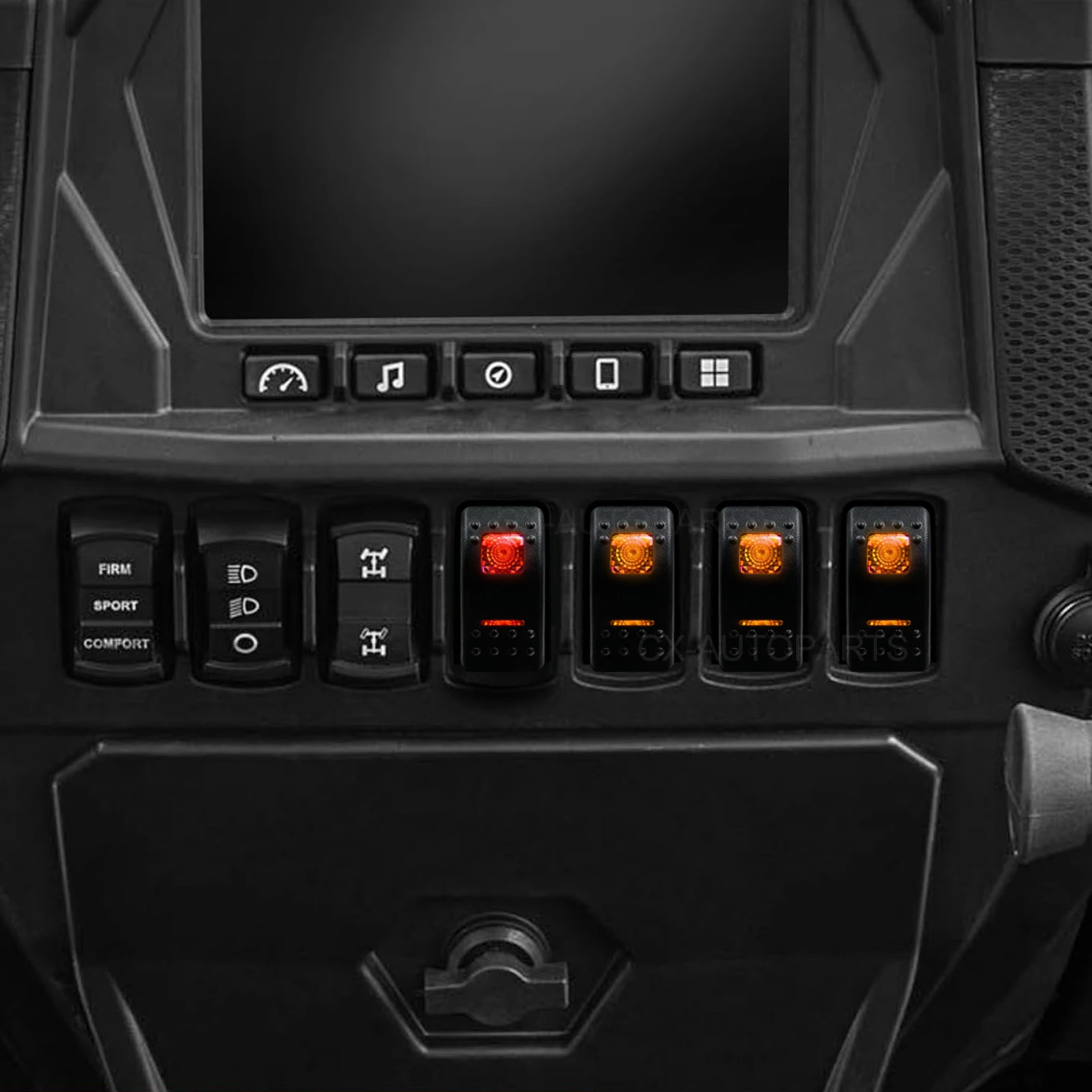 Waterproof Marine Rocker Switch 12V 24V SPST ON-OFF DPDT ON OFF ON / OFF ON 3-Way Amber LED Toggle for Carling ARB RZR 4x4 RV view 6