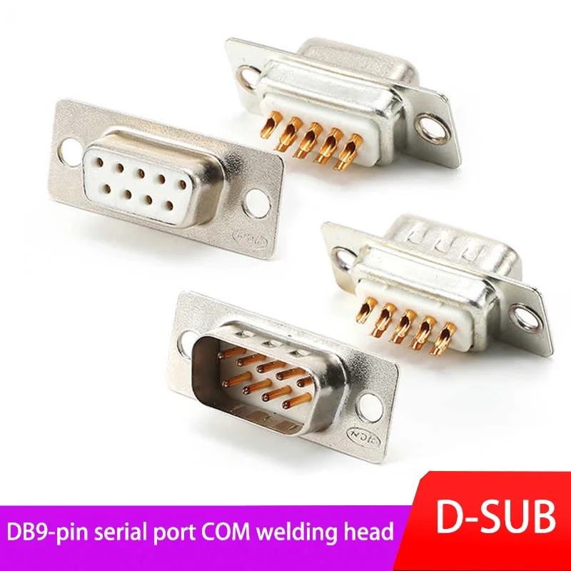 

DB-9 RS232 Serial Port Connector DB9 Female Socket Plug Connector 9 Pin Copper RS232 COM Adapter With Plastic Case Metal shell
