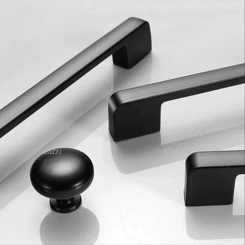 American Style Black Handle Hardware and Aluminum Handl Chest of Drawers Flower Knobs Handles for Drawers