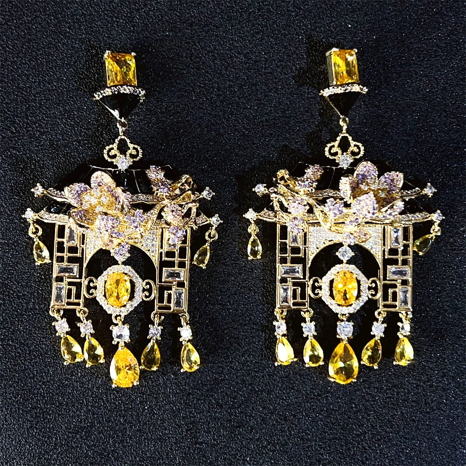 

Gorgeous Vintage Court Style Multicolor Earrings Light Luxury Jewelry Sets Clothing Banquet Bridal Prom Wedding Gifts E299