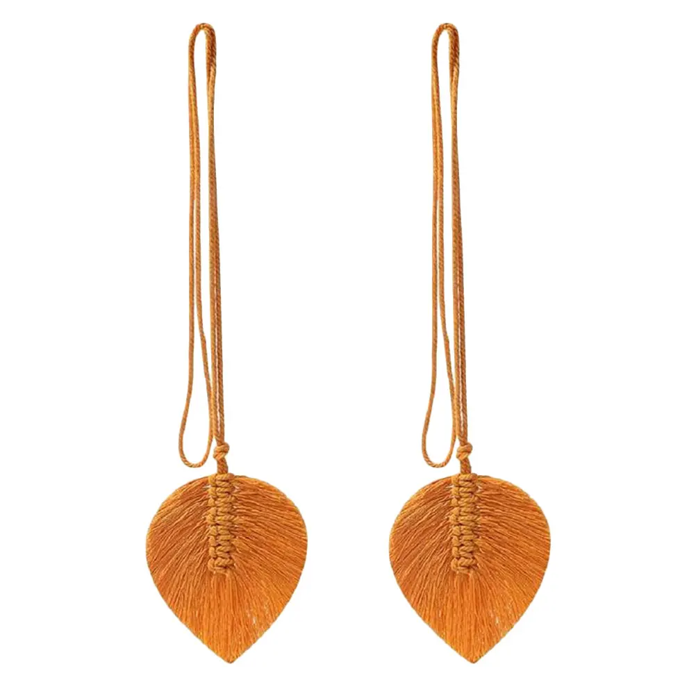 

2Pcs Unique Leaf Tassel Curtain Buckle Strap Fine Workmanship Add Elegance Home Decor Curtain Tieback